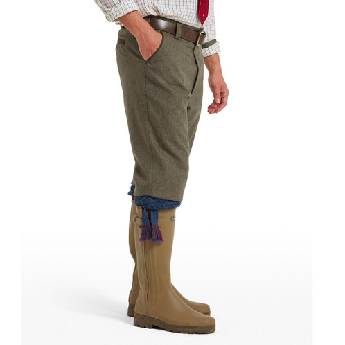 Schoffel Mens Tweed Plus Twos Loden Green Herringbone side
