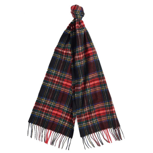 Black Stewart Barbour Unisex New Check Tartan Scarf