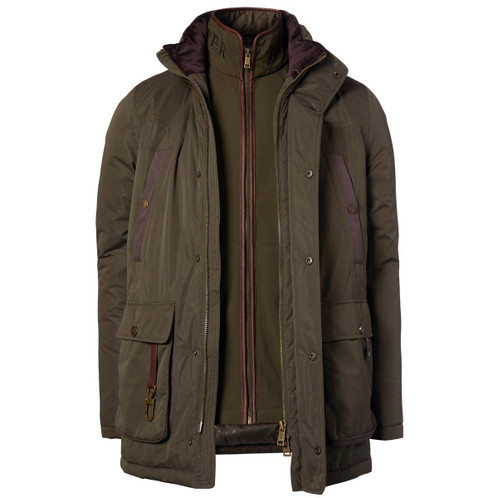Khaki Holland Cooper Mens Stamford Field Coat With Inner Gilet