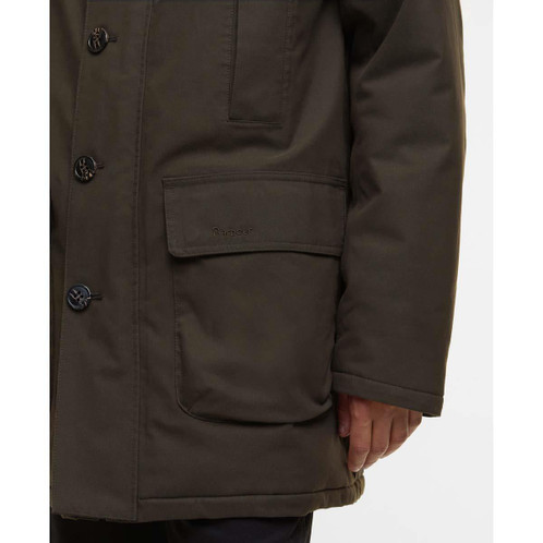 Black Oak Barbour Mens Winter Beaufort Waterproof Parka Pocket