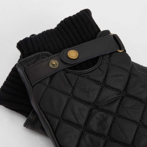 Black Barbour Mens Singsby Waterproof Gloves Cuff