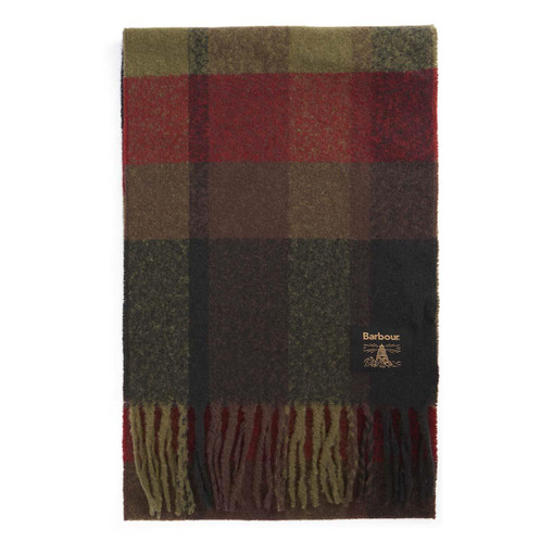 Olive/Fired Brick Barbour Westerdale Scarf