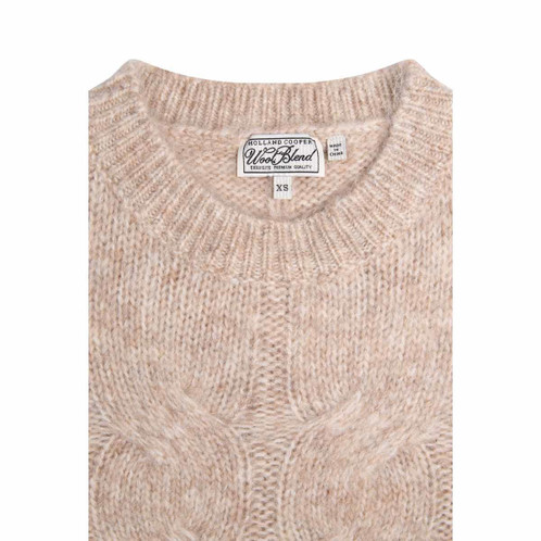 Taupe Holland Cooper Womens Kelly Crew Neck Knit Jumper Detail