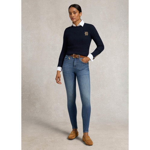 Aged Indigo Holland Cooper Womens Contour Skinny Jean On Model