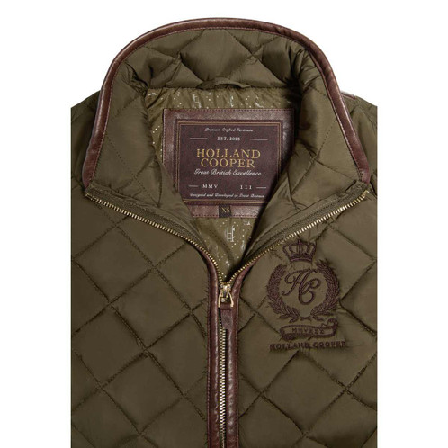 Khaki Holland Cooper Womens Lightweight Country Gilet Detail