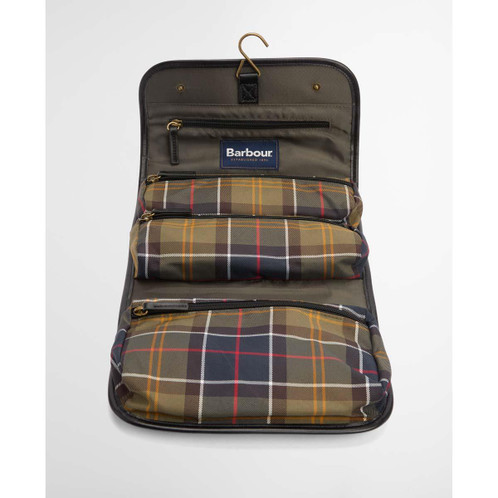 Classic/Beacon Barbour Mens Tartan Hanging Washbag Open