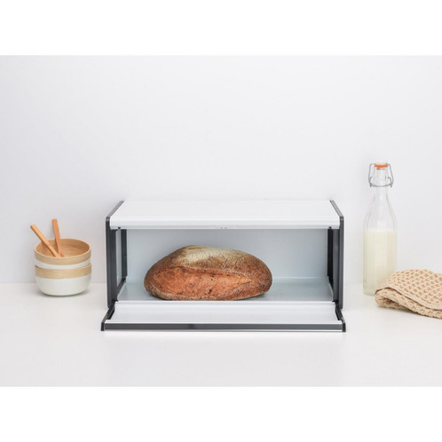 White Brabantia Fall Front Bread Bin Lifestyle