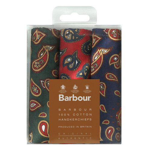 Barbour Paisley Box Set of Three Handkerchiefs