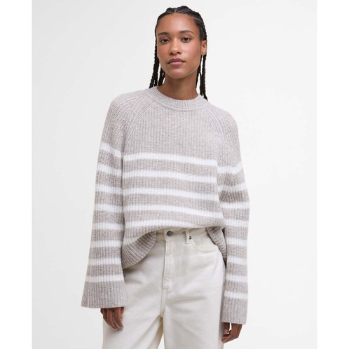 Oat Barbour Womens Irene Knitted Jumper Front