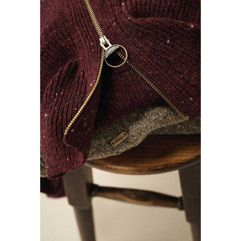 Black Cherry Barbour Womens Lavensdale Half Zip Knitted Jumper Lifestyle