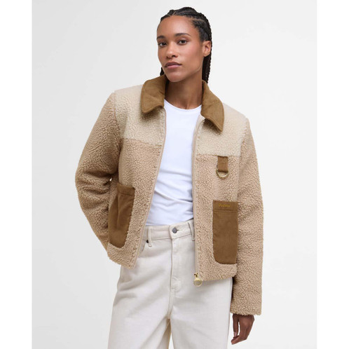 Natural/Ecru Barbour Womens Malena Fleece Jacket Open