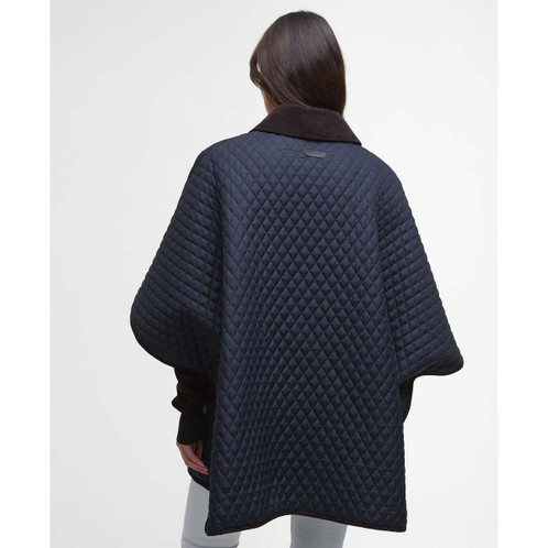 Dark Navy Barbour Womens Oakham Quilted Cape Back