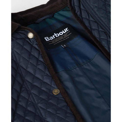 Dark Navy Barbour Womens Oakham Quilted Cape Lining