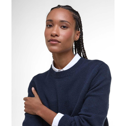 Navy Barbour Womens Woodhouse Knitted Jumper Front