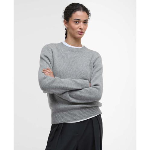 Grey Grey Marl Barbour Womens Woodhouse Knitted Jumper Front