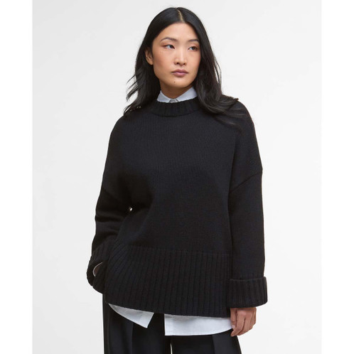 Black Barbour Womens Sophia Knitted Jumper Front