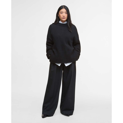 Black Barbour Womens Sophia Knitted Jumper On Model