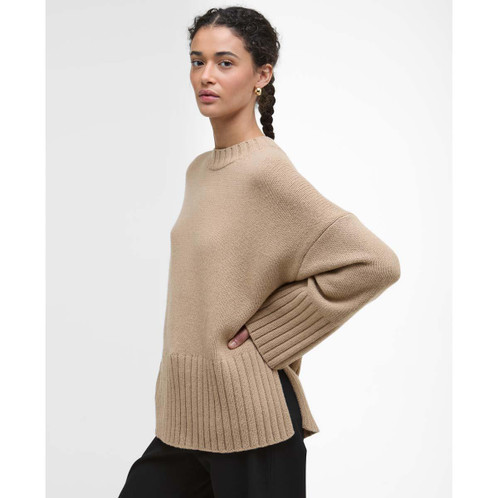 Pale Camel Barbour Womens Sophia Knitted Jumper Side
