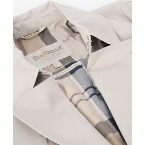 Mist/Hessian Tartan Barbour Womens Short Greta Showerproof Jacket Lining