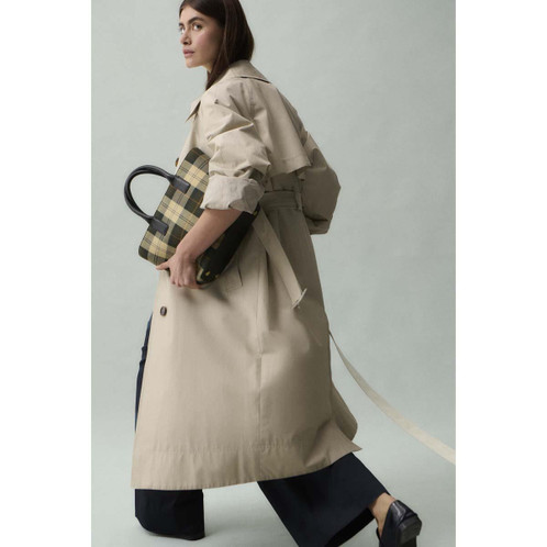 Mist/Hessian Tartan Barbour Womens Robyn Trench Showerproof Jacket Lifestyle