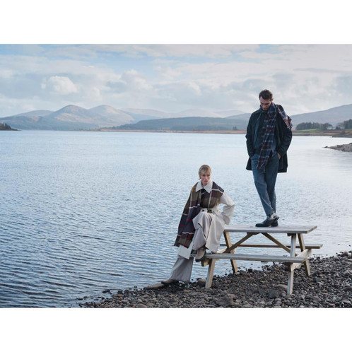 Mist/Hessian Tartan Barbour Womens Robyn Trench Showerproof Jacket Lifestyle