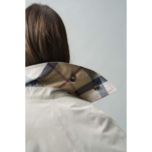 Mist/Hessian Tartan Barbour Womens Robyn Trench Showerproof Jacket Lifestyle