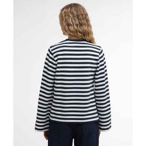 Dark Navy Stripe Barbour Womens Robyn Sweatshirt Back