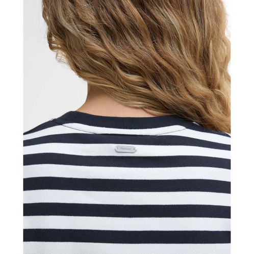Dark Navy Stripe Barbour Womens Robyn Sweatshirt Back