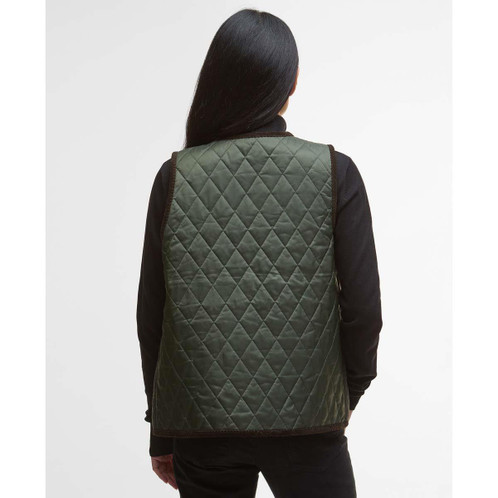Olive/Ancient Tartan Barbour Womens Enid Gilet back