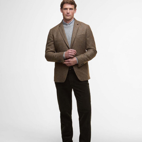 Brown Barbour Mens Firth Moons Herringbone Blazer full