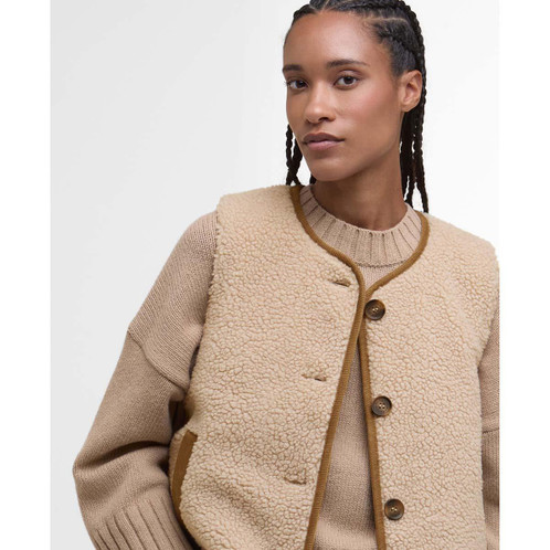 Natural Barbour Womens Luciana Fleece Gilet close