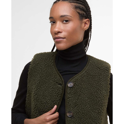 Olive Barbour Womens Luciana Fleece Gilet close