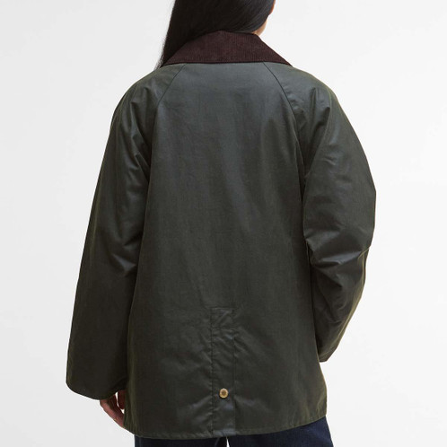 Fern/Ancient Tartan Barbour Womens Luella Wax Jacket back