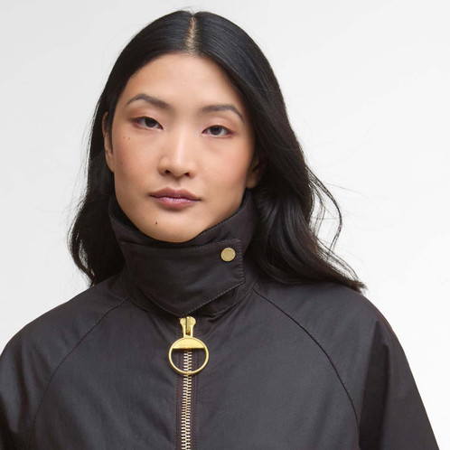 Rustic/Ancient Tartan Barbour Womens Luella Wax Jacket close