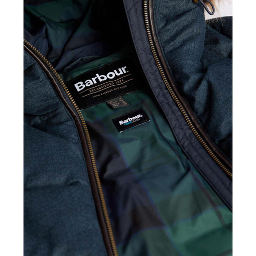 Dark Navy/Blackwatch Barbour Womens Marjoram Puffer Jacket lining