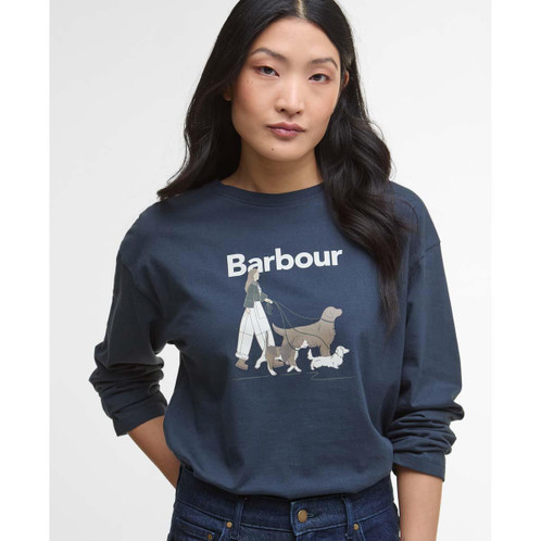 Navy Barbour Womens Woodhouse LS T-Shirt close