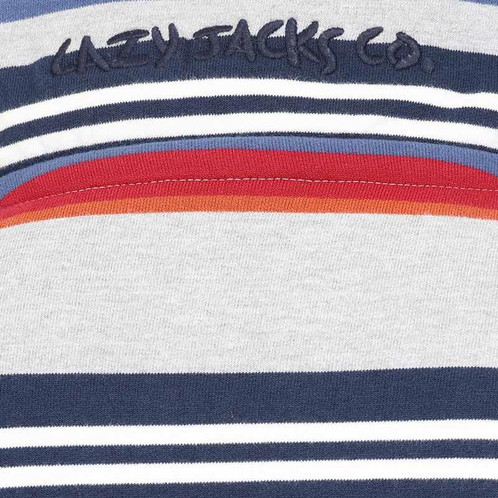 Grey Marle Lazy Jacks Mens LJ40S 1/4 Zip Stripe Sweatshirt Detail
