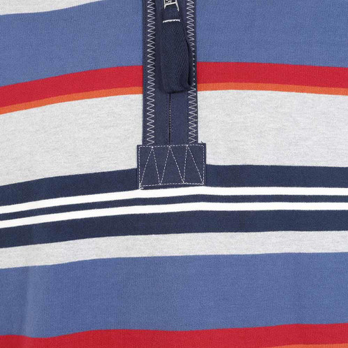 Grey Marle Lazy Jacks Mens LJ40S 1/4 Zip Stripe Sweatshirt Zip