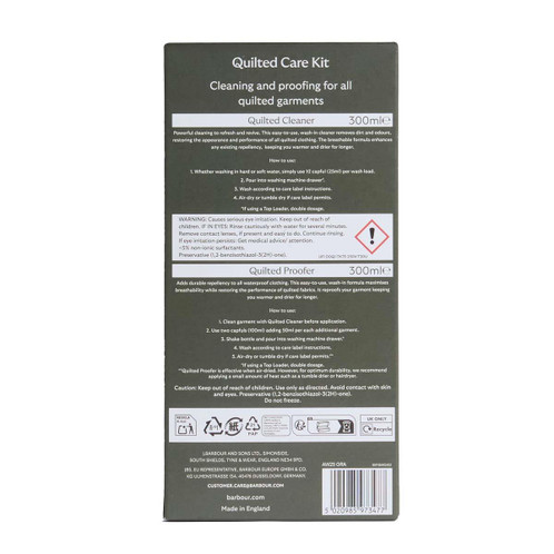 Barbour Quilted Jacket Care Kit back