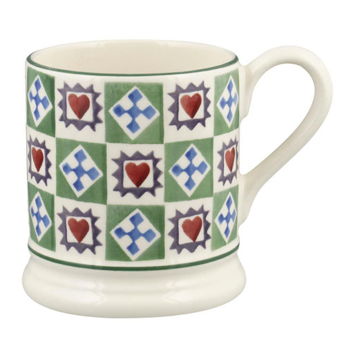 Emma Bridgewater Christmas Quilt Set of 2 1/2 Pint Mugs side