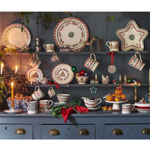 Emma Bridgewater Christmas Quilt Set of 2 1/2 Pint Mugs LS