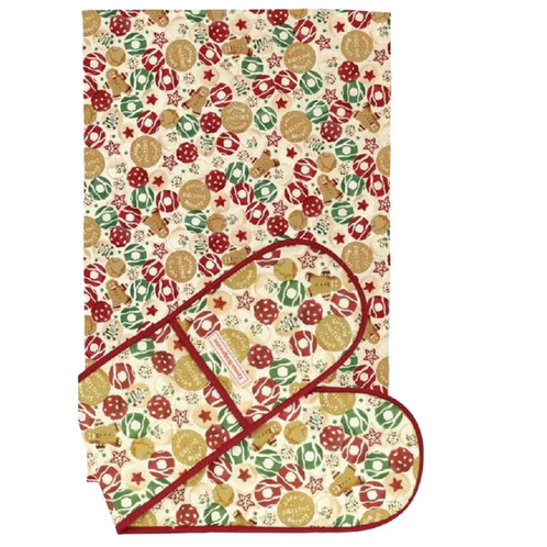 Emma Bridgewater Christmas Biscuits Double Oven Glove and Tea Towel Set