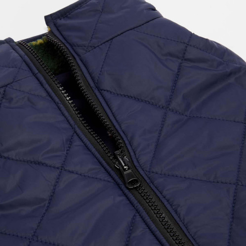 Classic/Navy Reversed Barbour Field Reversible Dog Coat zip