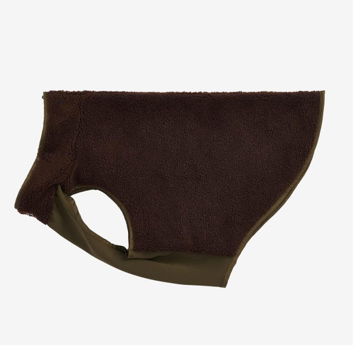 Olive/Brown Reversed Barbour Reversible Quilt/Borg Fleece Dog Coat