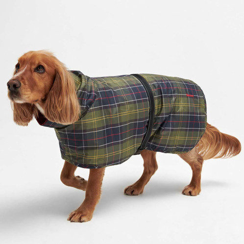 Classic Tartan Barbour Tartan Dog Drying Robe on dog