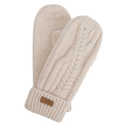 Eggshell Barbour Womens Elsdon Knitted Mittens