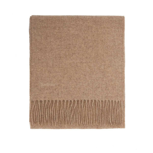 Oatmeal Barbour Womens Lambswool Woven Scarf