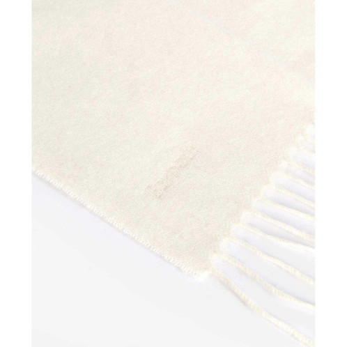 Cream Barbour Womens Lambswool Woven Scarf