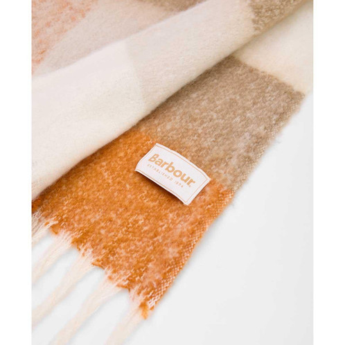 Mustard Check Barbour Womens Marie Scarf badge