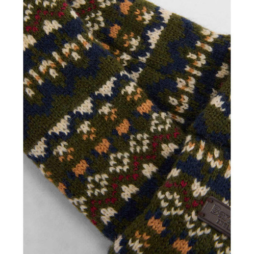 Olive Barbour Marlow Fair Isle Dog Scarf close up